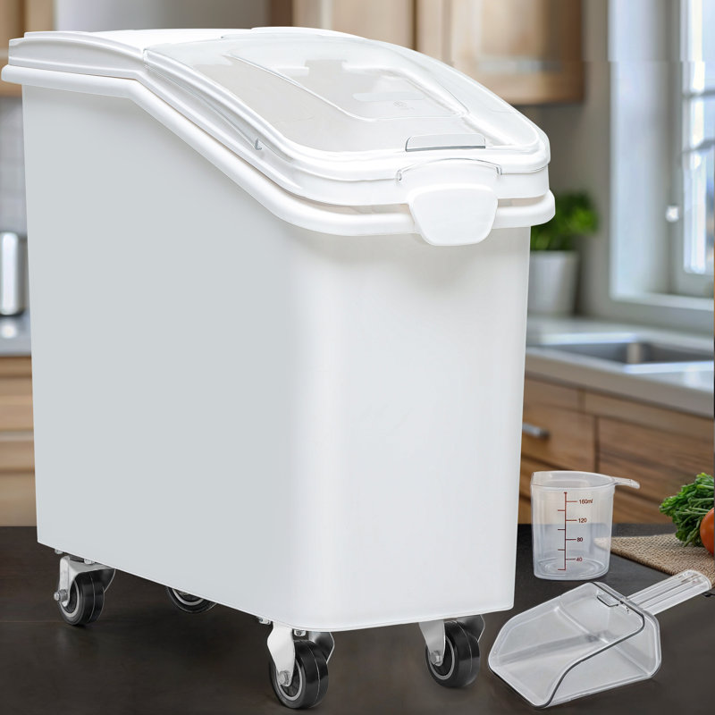 Balconera 27 Gallon Ingredient Bin Commercial Food Container Large Flour Storage Container Bin With 360° Wheels