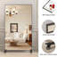 Miroir surdimensionné 67 po x 40 po, miroir carré noir avec cadre et roues en métal, reflet de haute qualité