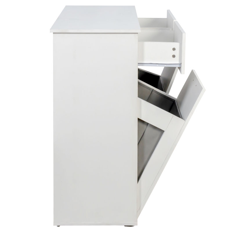 Tilt-Out Laundry Basket Bathroom Cabinet With 2 Removable Laundry Basket and 2 Drawers