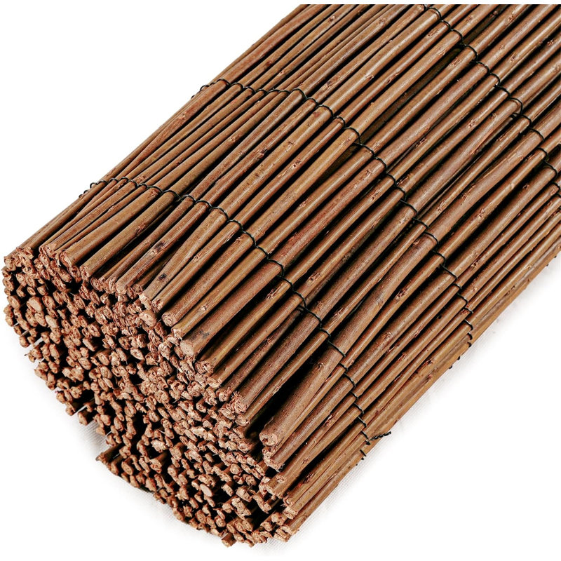 Natural Willow Fence Roll, 8" H x 24" W x 9" D, Brown