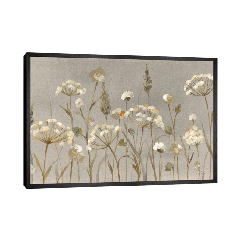 Delicate Garden Neutral by Silvia Vassileva - Gallery-Wrapped Canvas Giclée on Canvas, 66.04 cm H x 45.72 cm W, Black Framed