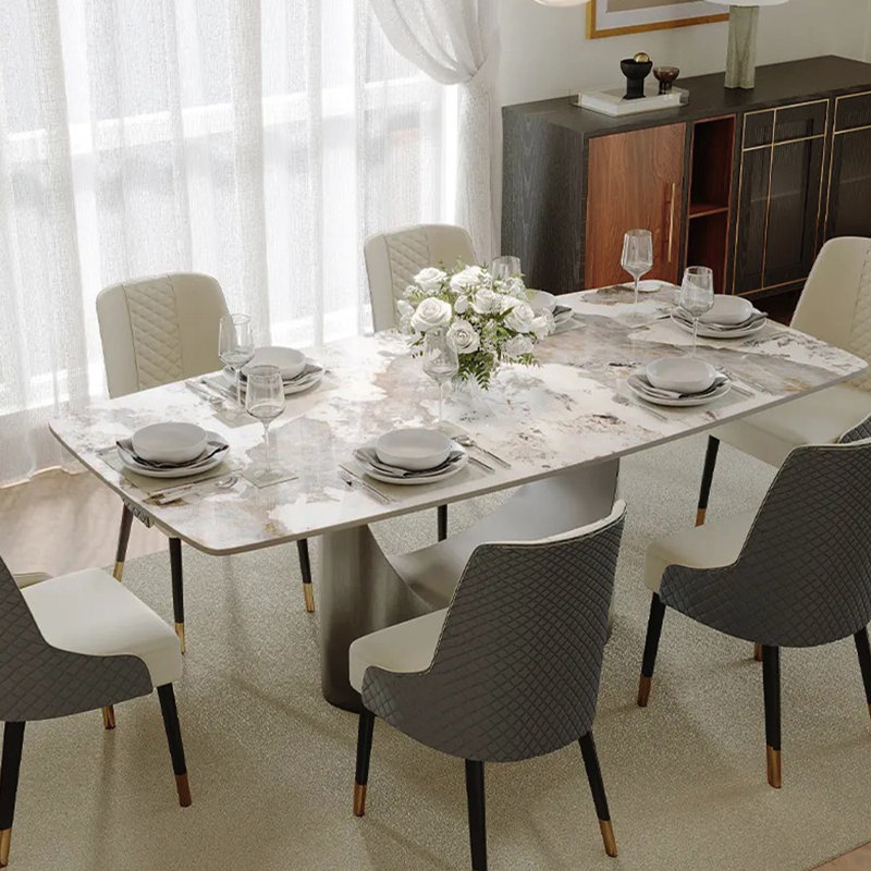 Table de salle à manger Modern, Pandora, H 30 po x L 78 po x l 39 po, Gris