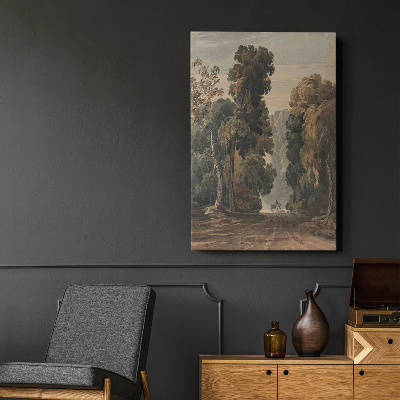 Paysage rétro - impression sur toile tendue, H 13 po x l 9 po