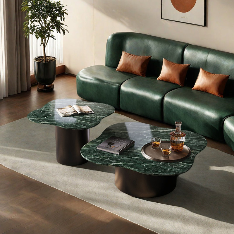 Ensemble de tables basses Cloud Marble, Vert