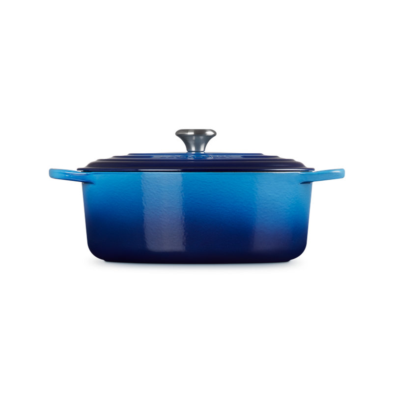 Le Creuset Signature Cast Iron Oval Casserole, 27cm / 4.1L, Azure