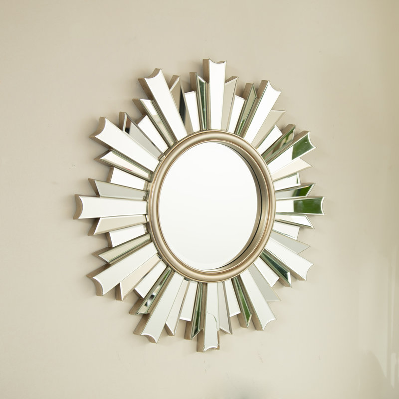 26'' Wall-mounted Sunburst-shaped PU Art Decorative Mirror
