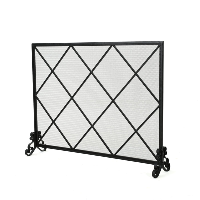 Pare-étincelles en fer à panneau simple en losange, 42,29 po x 8,84 po, 31,92 po