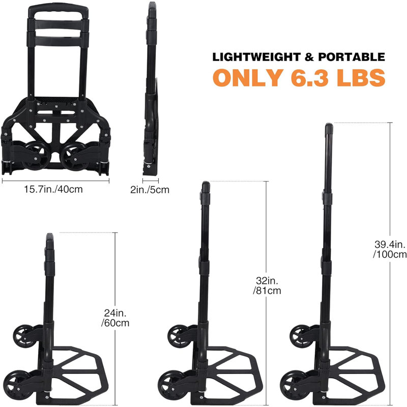 Chariot à main pliable capacité 165 lb