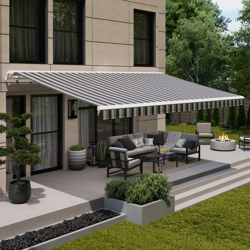 Motorpro SunSetter Platinum Plus PRO Retractable Patio Awning with Sunbrella Fabric, Right, 8" H x 204" W x 120" D