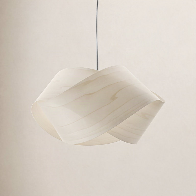 Nut Suspension Pendant - E26 Base - Ivory White Shade - Matte White, Ivory White, E26, Matte White