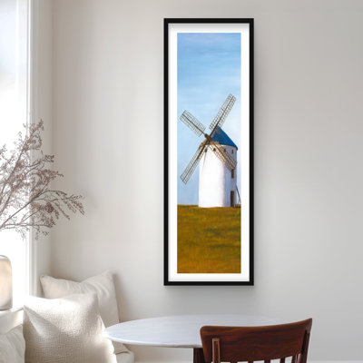 Big Windmill | Rustic Living Room Framed Matted Print Decor
