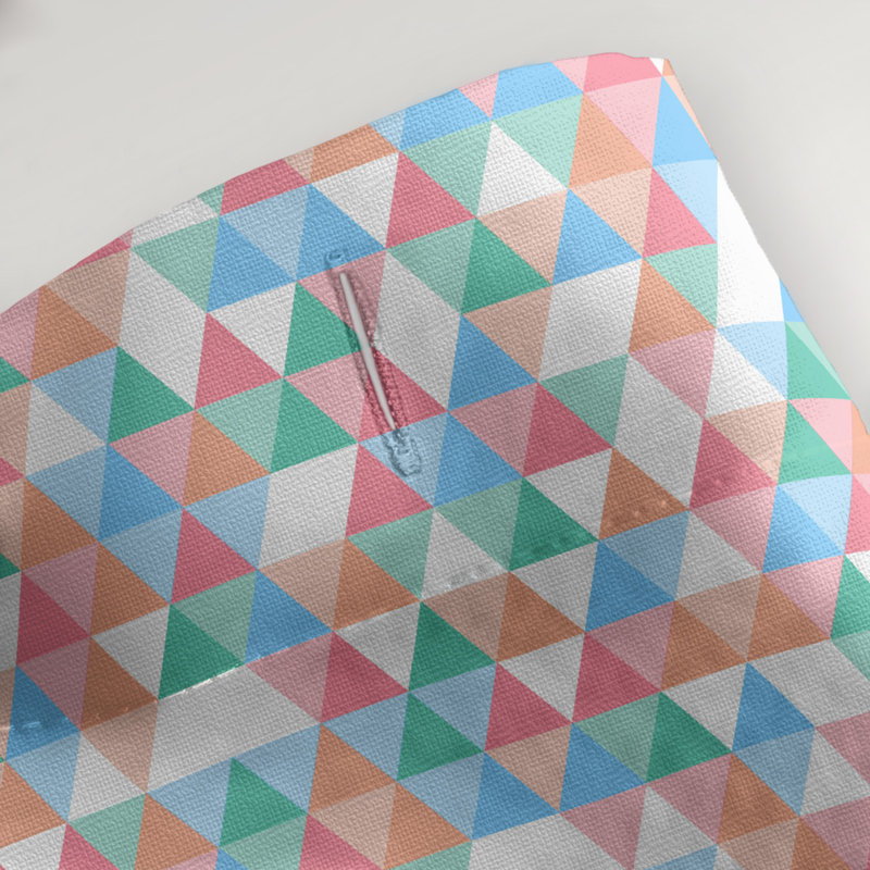Rideau de douche simple katelyn elizabeth triangle, Bleu / Orange