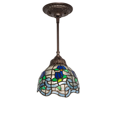 7" Wide Roseborder Mini Pendant