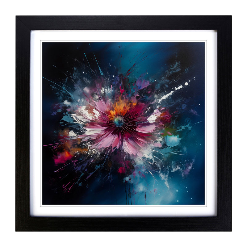 Cosmos Abstract Art No.3 - Framed Print, Black