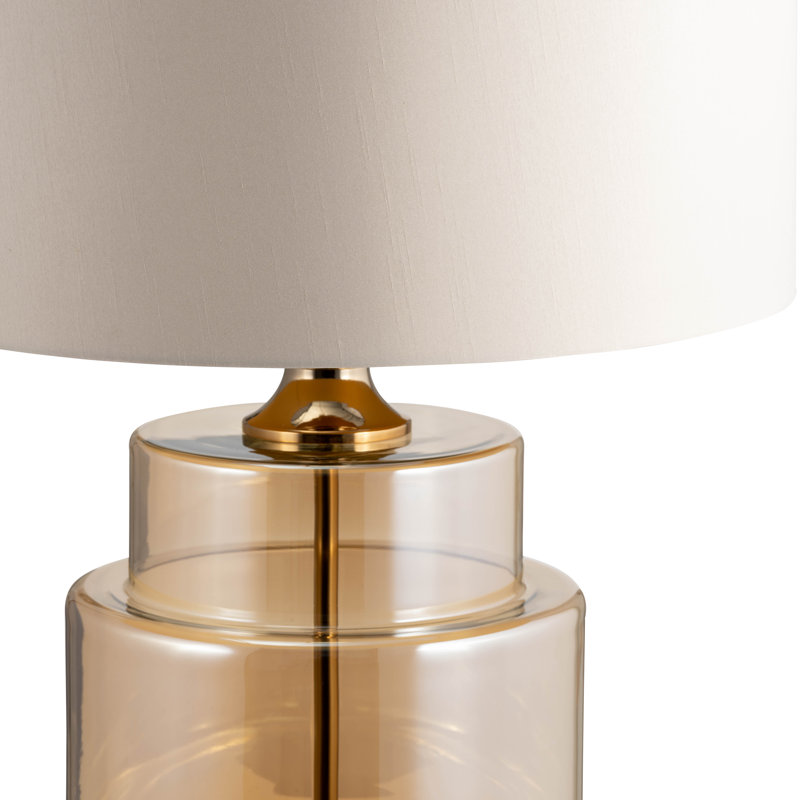Elegant Gold Glass 30" Table Lamp with Velvet Shade and Iron Base