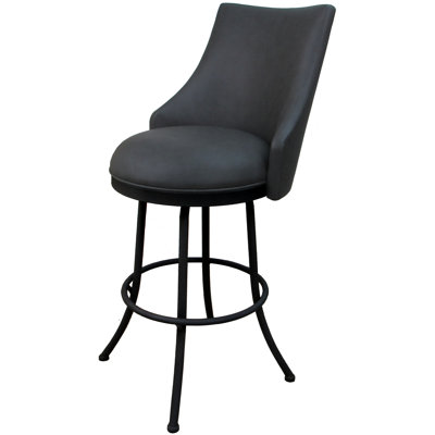 Swivel Upholstered Counter Stool with Steel Frame
