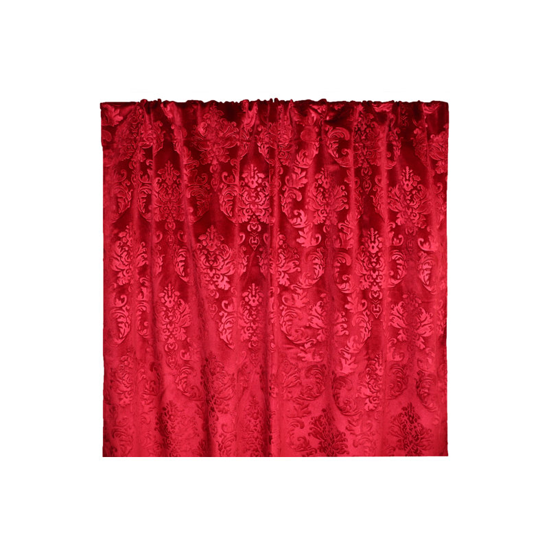 Rideau en velours, L 54 po x L 96 po, Rouge