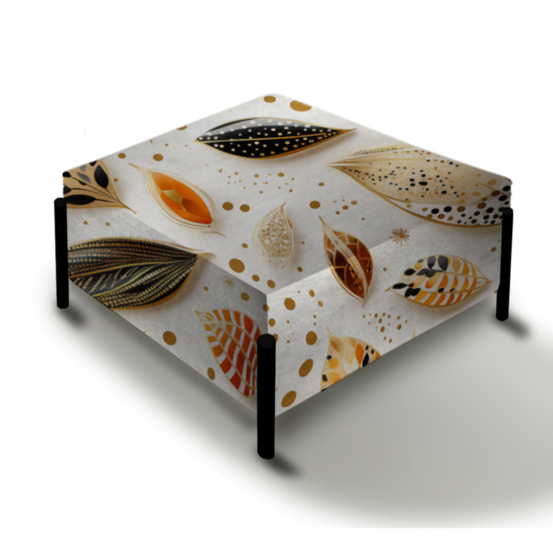 Boho Chic Botanical Stone - Grand repose-pieds carré Boho