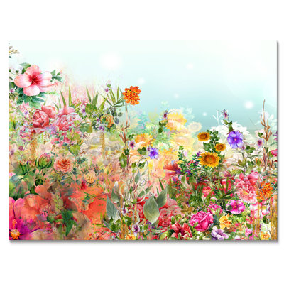 «Vintage Spring Garden Flowers VII», reproduction sur toile flottante