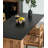 Black rectangular solid wood dining table