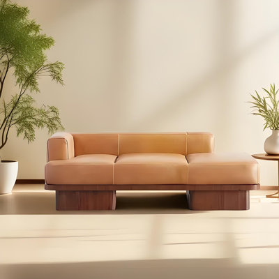 Simple solid wood lazy leisure home chaise lounge.