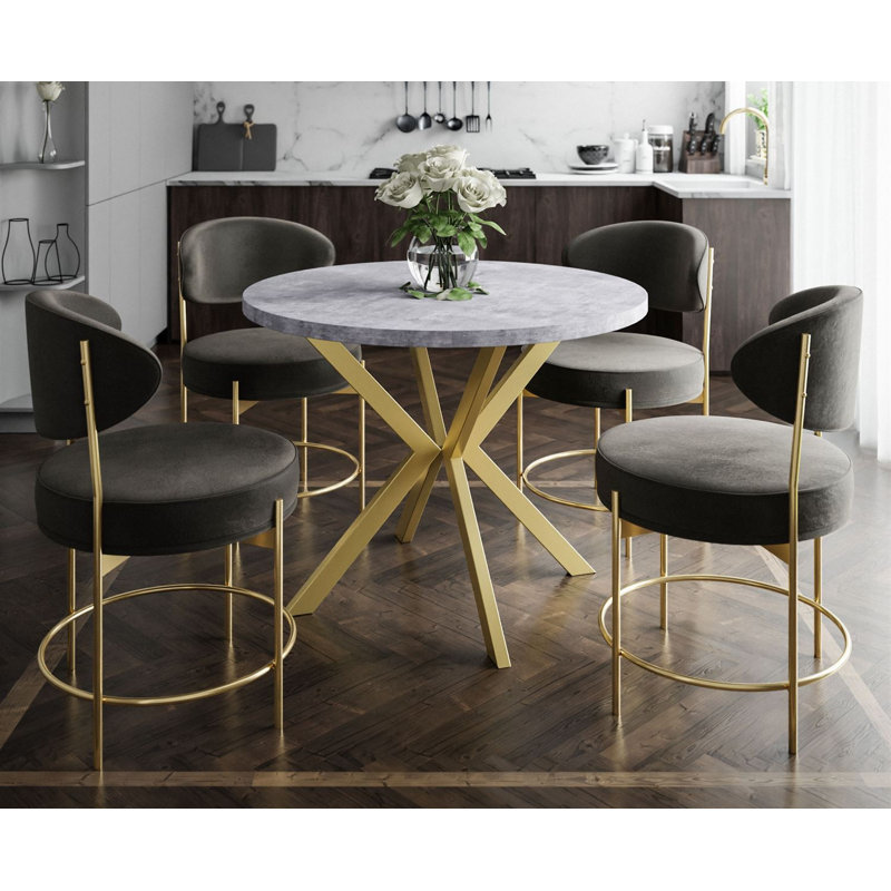 Almehdi Round Dining Table, 100cm L x 176cm W, White