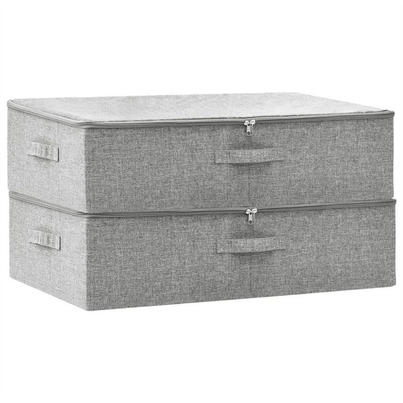 vidaXL Storage Boxes Fabric Home Organisation Foldable Box Storage Case Chest, Light Grey