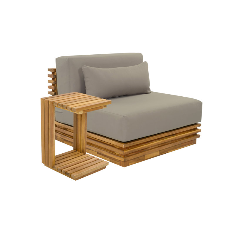 Ensemble de conversation d'extérieur surdimensionné 2 pièces avec fauteuil club et table d'appoint Zyla