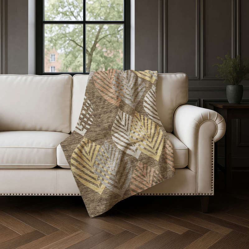 Jeté floral Sherpa ASB744 Addison, Chocolat floral