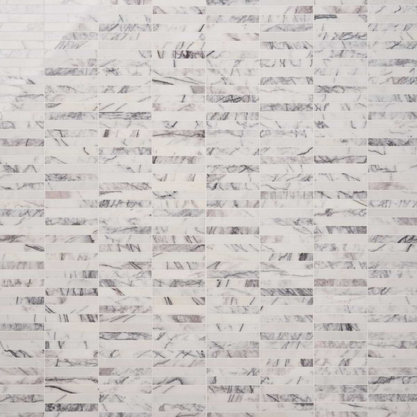 Venato 12 In. X 14.37 In. Stacked Marble Mosaic Floor And Wall Tile (11.9 Sq. Ft. / Sheet)