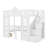 Twin-Over-Twin Bunk Bed With Changeable Table, Bunk Bed Turn Into Upper Bed And Down Desk -White