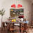 Morvan 6-Light Red Pleated Fabric Chandelier