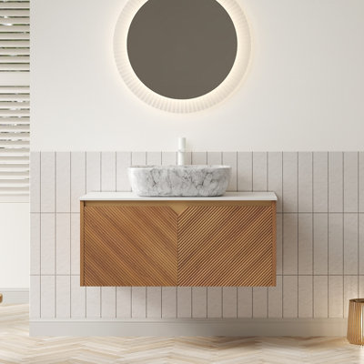 Meuble-lavabo flottant avec lavabo et deux portes