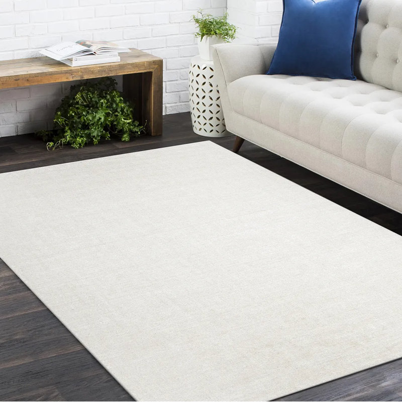 Cordi Striped Area Rug in Ivory/Light Gray, Rectangle 3' x 5'