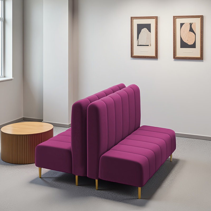 Ensemble de banc de réception en velours, Rose Red