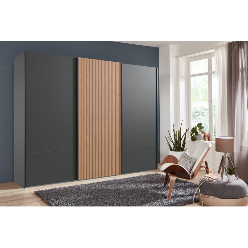 Adonus 3 Door Manufactured Wood Wardrobe, 208cm H x 225cm W x 65cm D