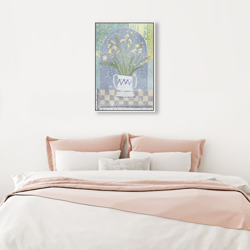 Daylilies In A Vase Print by Oliver Gal, 31"H x 21"W, White Floater Frame