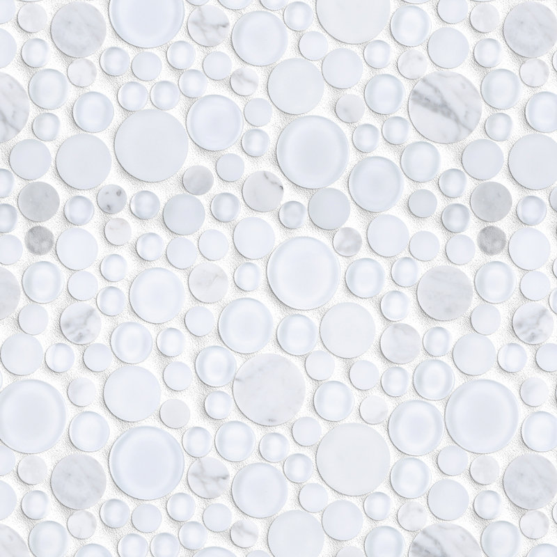 Carreau de mosaïque mural aspect mosaïque aléatoire 10,5 po x 10,5 po Supreme, Blanc