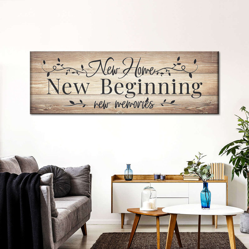 " New Beginning Quote " by Faithinart, 10" H x 30" W x 1.25" D