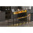 59 Inch Bar Table, Dining Table, Sofa Table With Power Socket And LED Light, 3 Saddle Stools, 4-Piece Bar Table And Chairs Set For Living Room, Dining Room And Kitchen-1187068432-1187068438