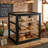 3-Tier Black Solid Wood Bread Box