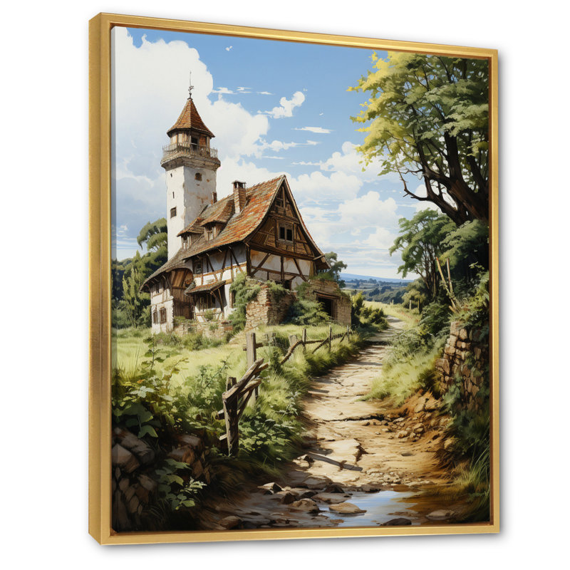 Belovs, Allemagne, campagne, bonheur I, H 40 po x l 30 po x P 1,5 po, Cadre flottant doré