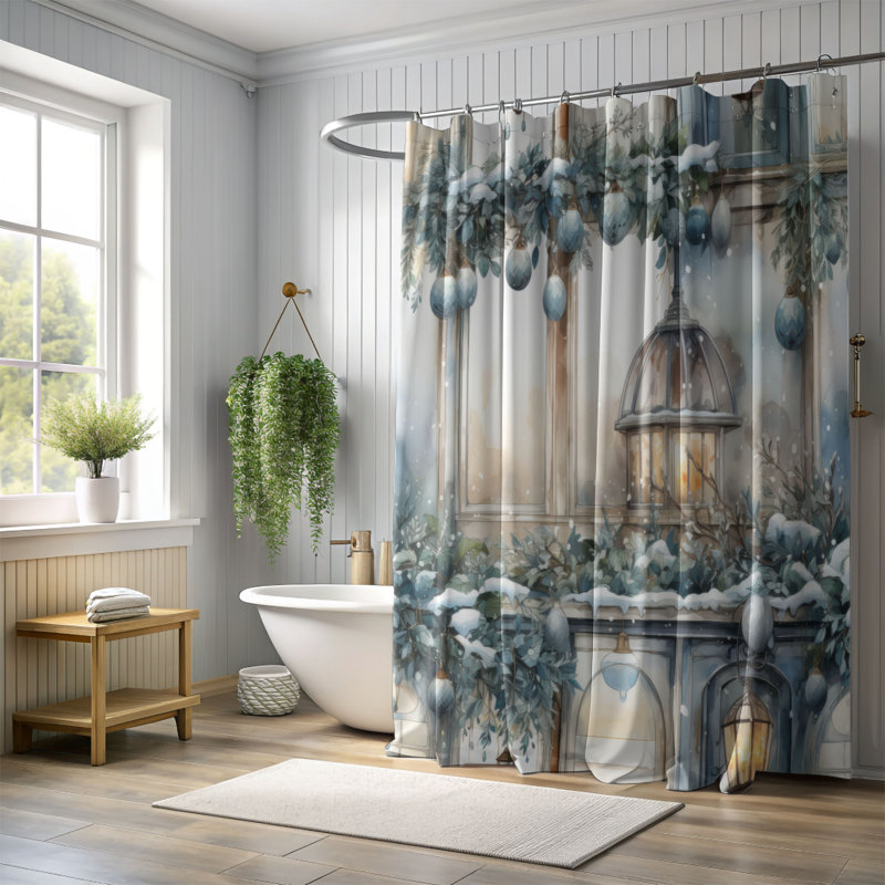 Christmas Spirit - Rideau de douche Premium, H 74 po x l 71 po