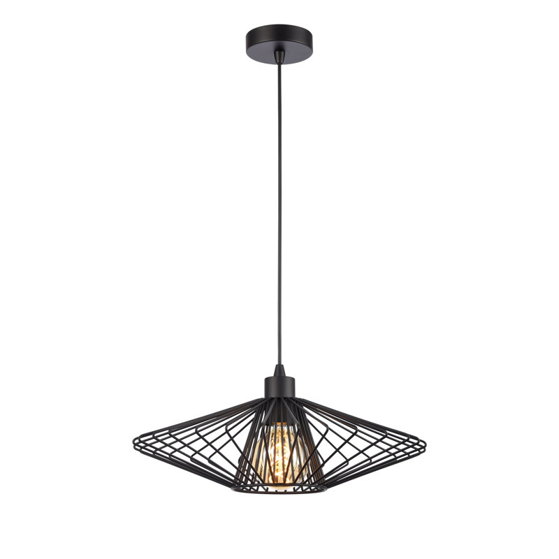 Alanzo 1 - Light Single Pendant, Matte Black, 10.4cm H x 16cm W x 16cm D