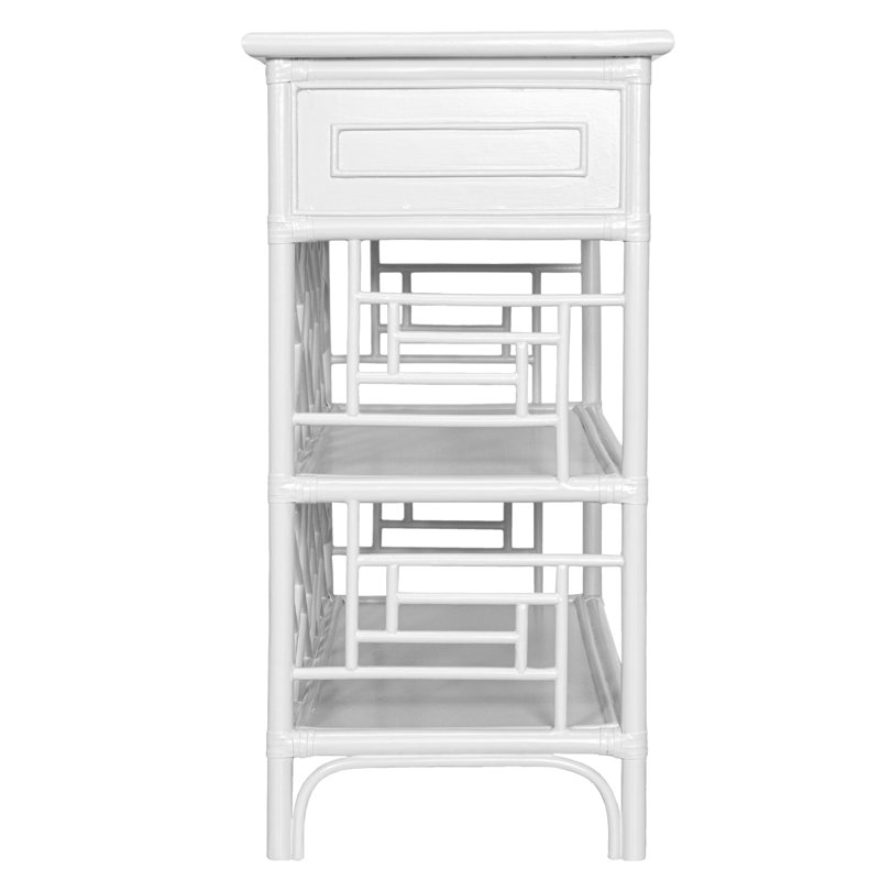 Chippendale End Table, Bright White