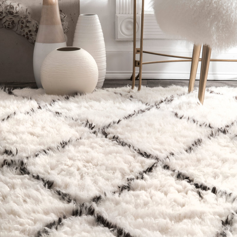 Marrakech Hand Made Ivory Area Rug, Rectangle 8' x 10'