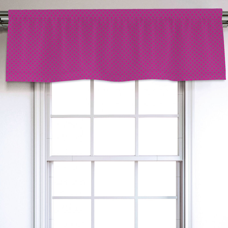 Sateen Polka Dots Ruffled Window Valance