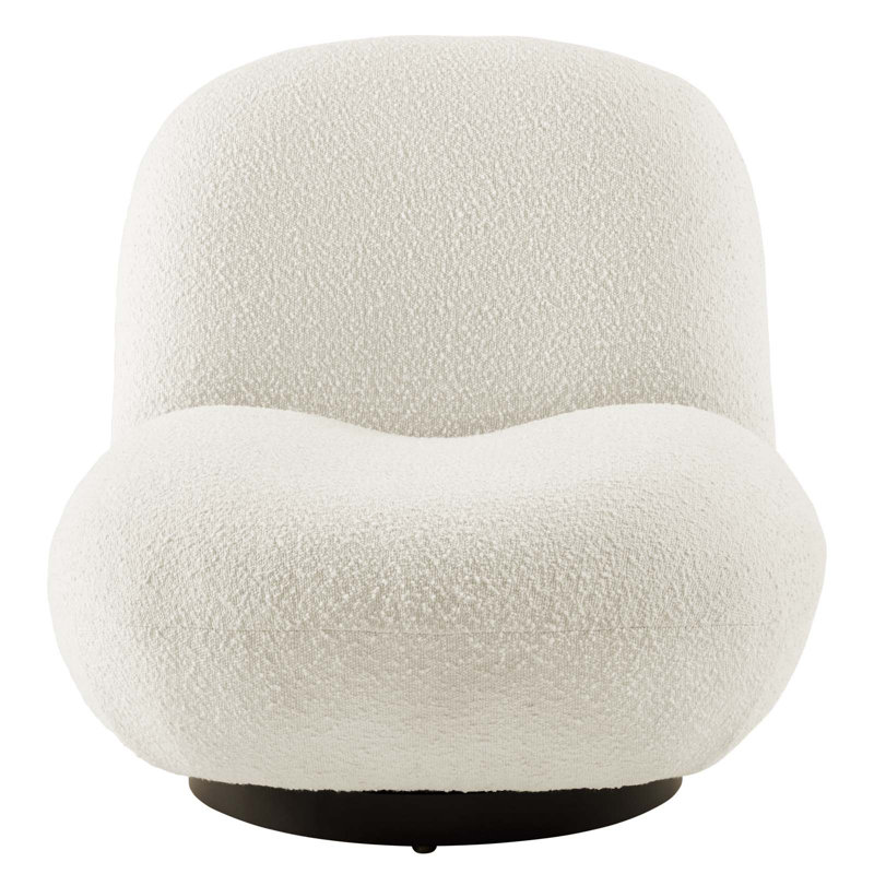 Chaise pivotante rembourrée Kindred Boucle, Noir