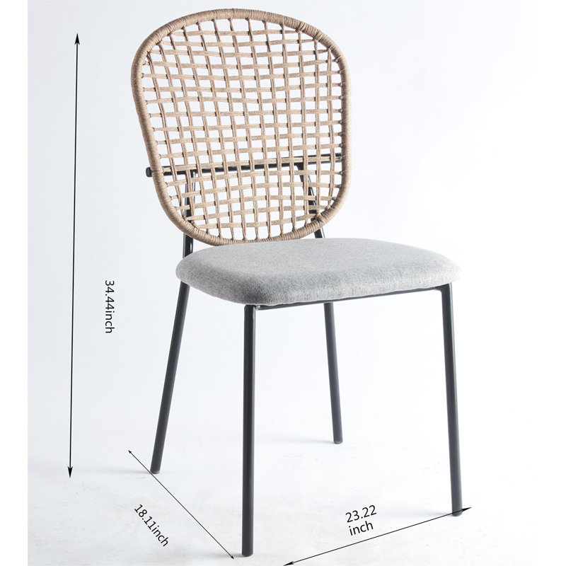 Ensemble de 4 chaises de salle à manger Keeyon, Gris, Noir