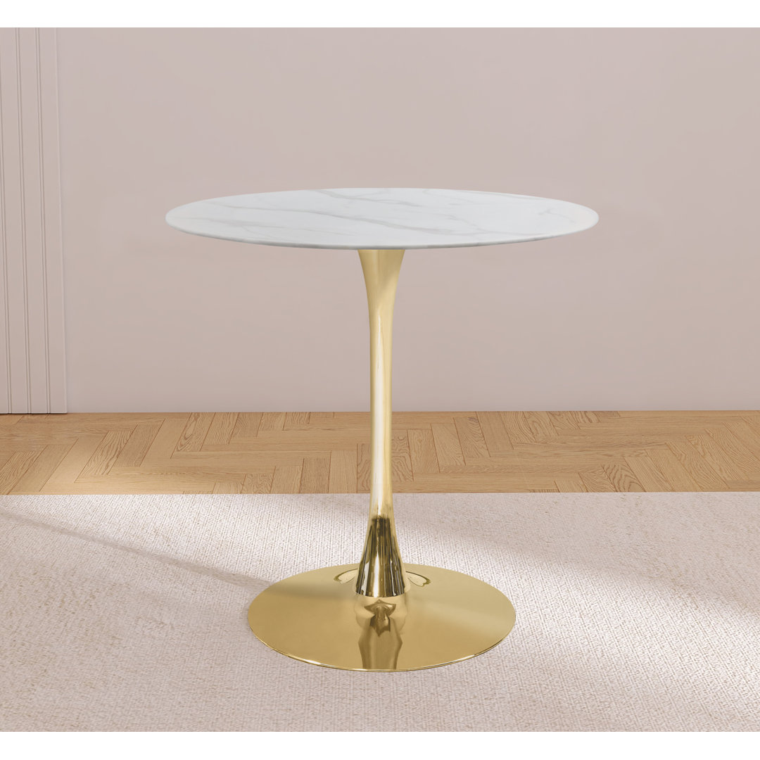 Round Marble Counter height Bar Table Orren Ellis Table Base 
